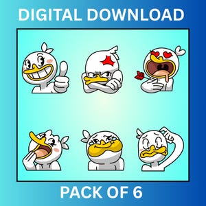 Funny Duck Emoji PNG SVG Bundle Meme Face Expressions Anime SVG for Shirts Mugs Laptops Digital Download Cartoon Sticker Pack Anime Bundle