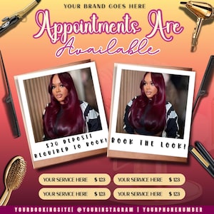 Animated Hair Stylist Flyer| Editable DIY Canva Template| Booking Flyer|Hair Stylist Flyer