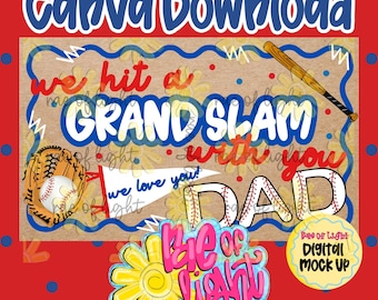 Grand Slam Dad | Editable Canva Banner | Banner Template | Father's Day | 35x60 Banner