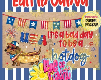 Bad Day to be a HotDog | Editable Canva Banner | Banner Template | Fourth of July | 35x60 Banner