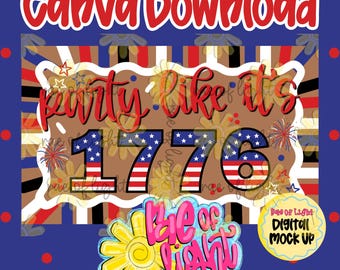 Party Like It's 1776 | Editable Canva Banner | Banner Template | Fourth of July | 35x60 Banner