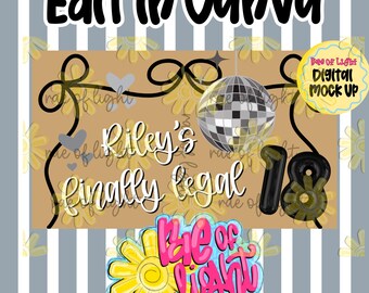 Finally Legal | Editable Canva Banner | Banner Template | 18th Birthday | 35x60 Banner
