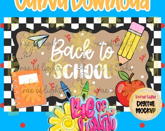 Back to School | Editable Canva Banner | Banner Template | Pencil | Apple | Book | 35x60 Banner