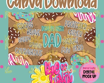Donuts with Dad | Editable Canva Banner | Banner Template | Father's Day | 35x60 Banner
