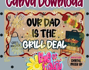 Dad is the Grill Deal | Editable Canva Banner | Banner Template | Father's Day | 35x60 Banner
