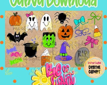 Halloween Clipart | Custom Clipart | Canva Template | Spooky | Pencil | Jackolantern | Pumpkin