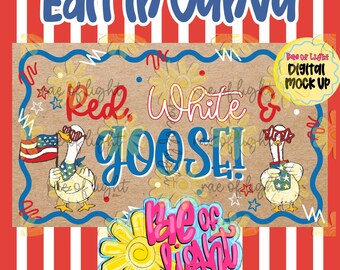 Red White and Goose| Editable Canva Banner | Banner Template | Fourth of July | 35x60 Banner