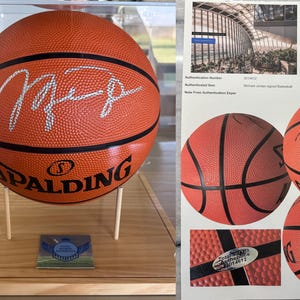 Michael Jordan Signed Basketball. TSA  Authenticated. With Display