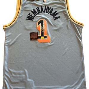 Victor Wembanyama autograpged signed Nike City edition Spurs Jersey. NWT