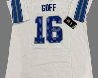 Jared Goff autographed signed Nike Detroit Lions Jersey. Nike NWT. w/COA