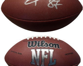 Travis Kelce signed autographed football. Global Authenticated. With box.