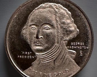 1776-1976 Bicentennial George Washington .500 Fine Gold Coin 2.4gr. 1.2 grams of pure gold