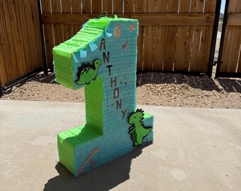 Customizable Dinosaur Pinata, Handmade Birthday Party Decor