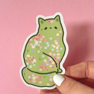 Wildblumen Katze Sticker Ästhetische Pastell