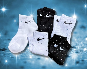 Rhinestone-Embellished CREW and ANKLE Socks for Cheer and Dance Athletes