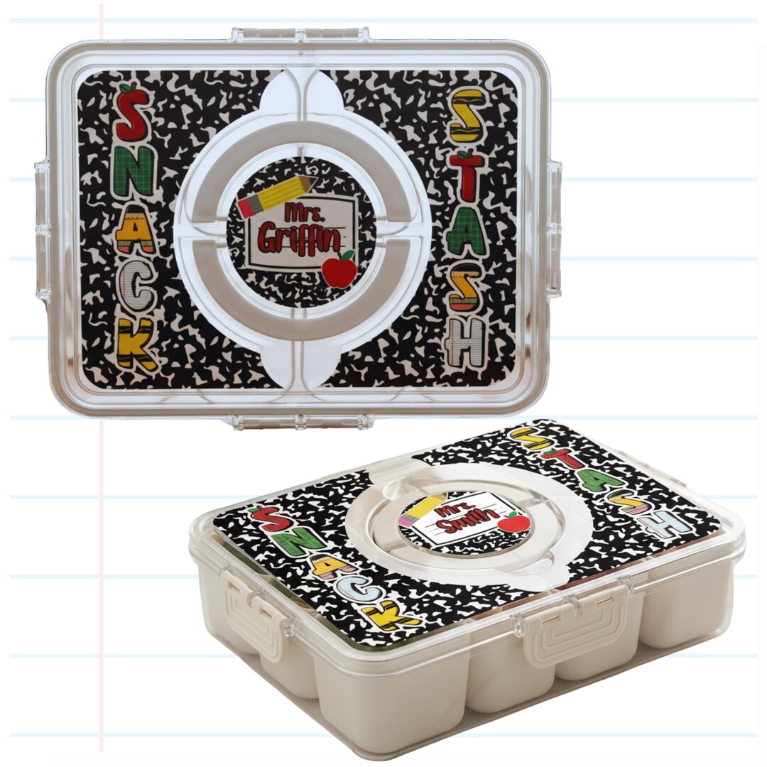 Personalized Teacher Snacklebox: On-the-go Snack Box With Removable ...