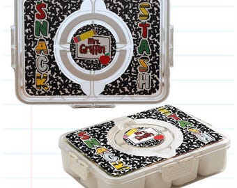 Personalized Teacher Snacklebox: On-the-Go Snack Box with Removable Compartments