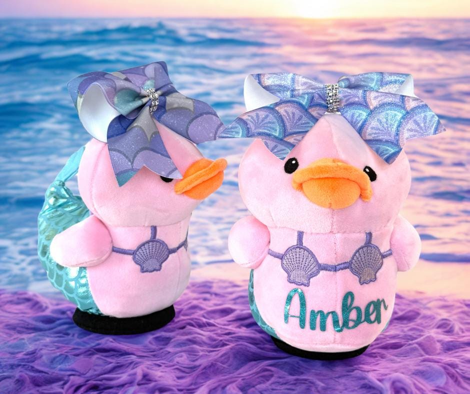 Personalized Mermaid Duck Plush Toy