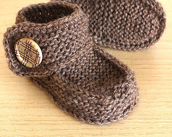 Knitting Pattern (PDF file)  Buttoned Baby Boots Ankle Wrap Around (sizes 0-6/6-9/9-12 months)