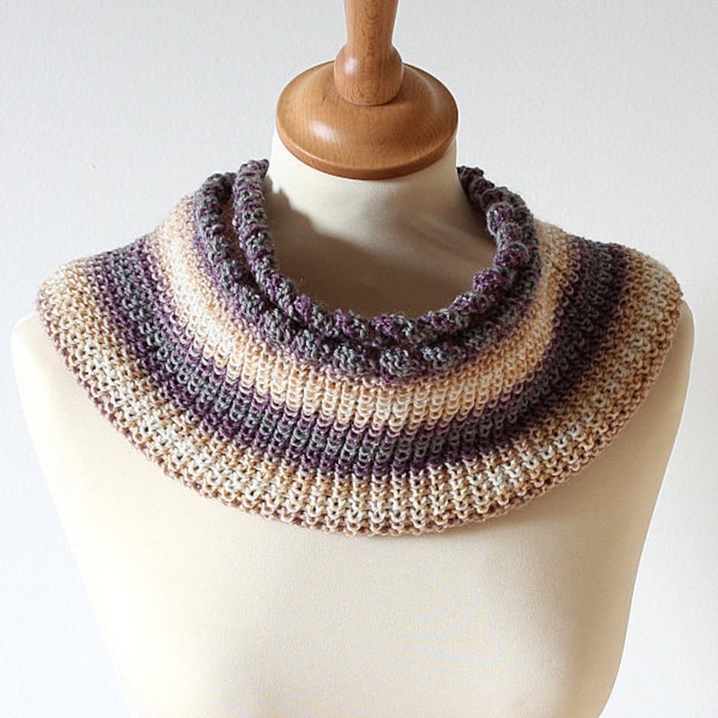Knitting Pattern Cowl Moebius Twisted Garter Edge pdf File Etsy