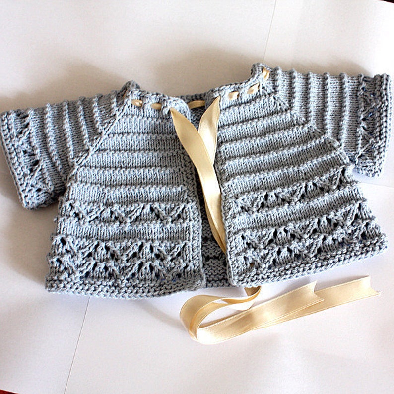 Knitting Pattern pdf file Baby Cardigan/Shrug sizes 1/3/6/12/18 months image 5