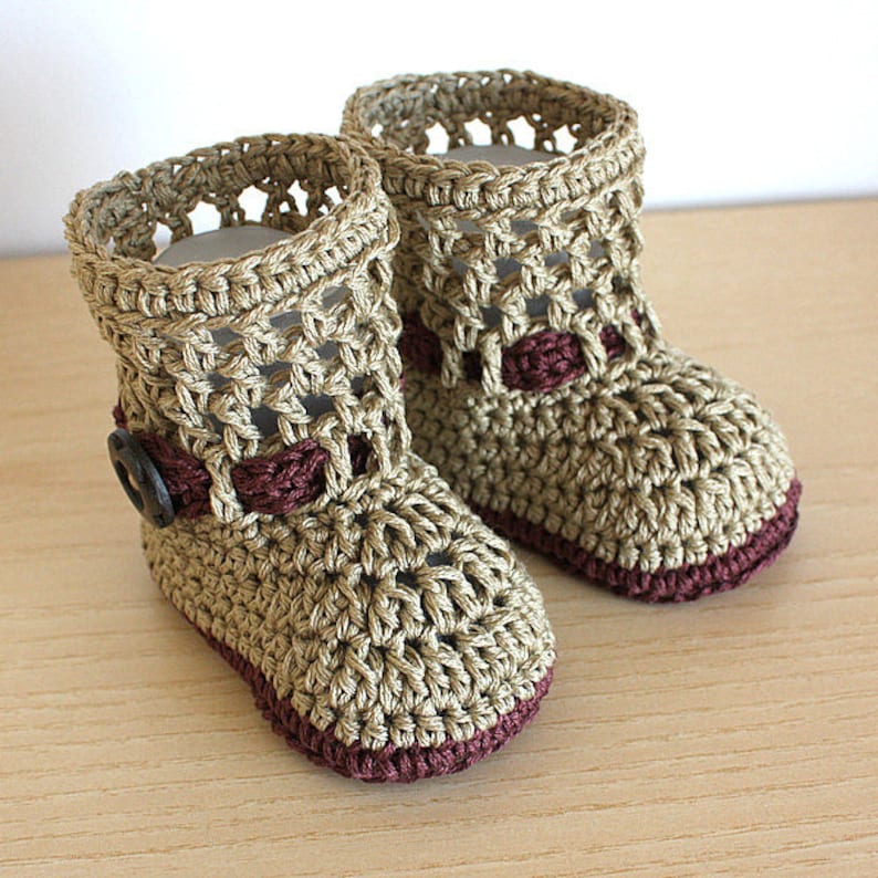 PDF file CROCHET Pattern Baby Boots Fashion Spring 0-6 /6 12 months image 2