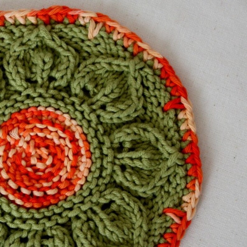 Knitting Pattern PDF File Coaster Leaves Etsy