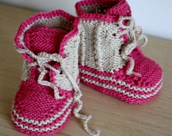 Knitting PATTERN (pdf file) Baby Twist Booties (0-6/6-12 months)