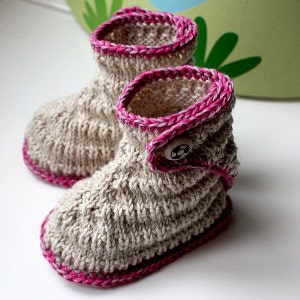 Kniting Pattern PDF file Stream Baby Booties sizes 0-6/6-12 months image 1