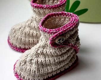 Kniting Pattern (PDF file) Stream Baby Booties (sizes 0-6/6-12 months)