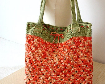 Knitting Pattern (pdf file) Bright Summer/Tote Bag (Double Handles)