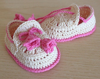 PDF file CROCHET Pattern - Baby Shoes Summer Bells  ( 0-6 /6- 12 months)