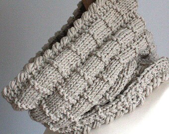 Knitting Pattern (PDF file- not finished item) Basket Cowl - Unisex (Bulky yarn)