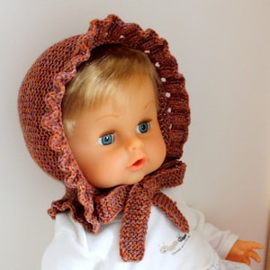 Knitting Pattern (pdf file) BONNET (size 0-3 months)