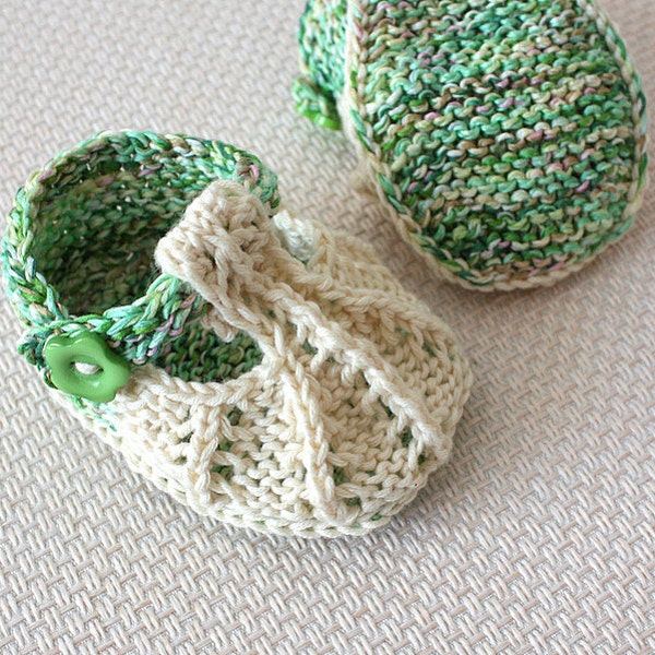 Knitting Pattern (PDF file)  Little Beads Baby Shoes (sizes 0-3/3-6/6-9/9-12 months)