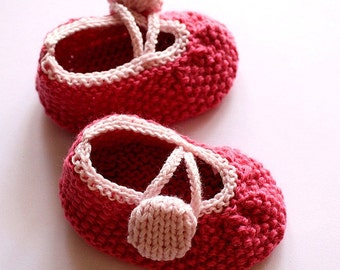 Strickanleitung (PDF-Datei) Rosy Baby Booties (0-6/6-12 Monate)