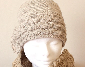 Knitting Pattern  Hat #2/cable pattern/alpaca yarn  (pdf file) (sizes - toddler; child; adult)