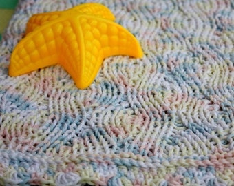 Knitting Pattern (PDF file) Baby Blanket Sea Wave