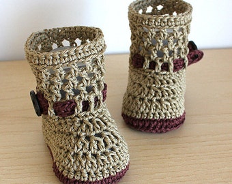 PDF file - CROCHET Pattern - Baby Boots Fashion Spring  ( 0-6 /6- 12 months)