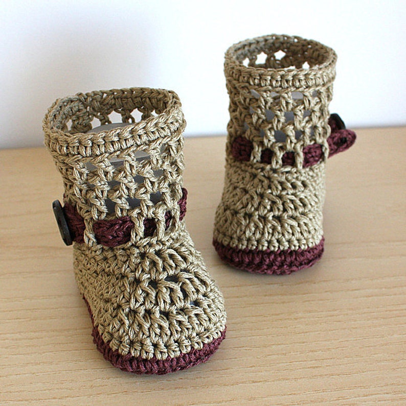 PDF file CROCHET Pattern Baby Boots Fashion Spring 0-6 /6 12 months image 1