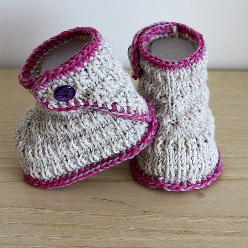 Kniting Pattern PDF file Stream Baby Booties sizes 0-6/6-12 months image 4