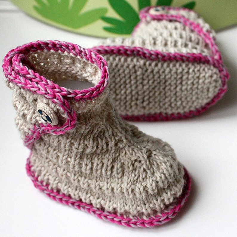 Kniting Pattern PDF file Stream Baby Booties sizes 0-6/6-12 months image 3