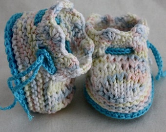 Knitting Pattern (PDF file) Baby Booties Sea Wave (0-6 months)