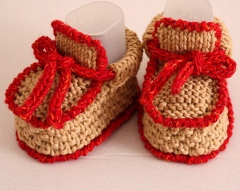 Knitting Pattern (PDF file) Baby Moccasins with Lace (0-6/6-12 months)