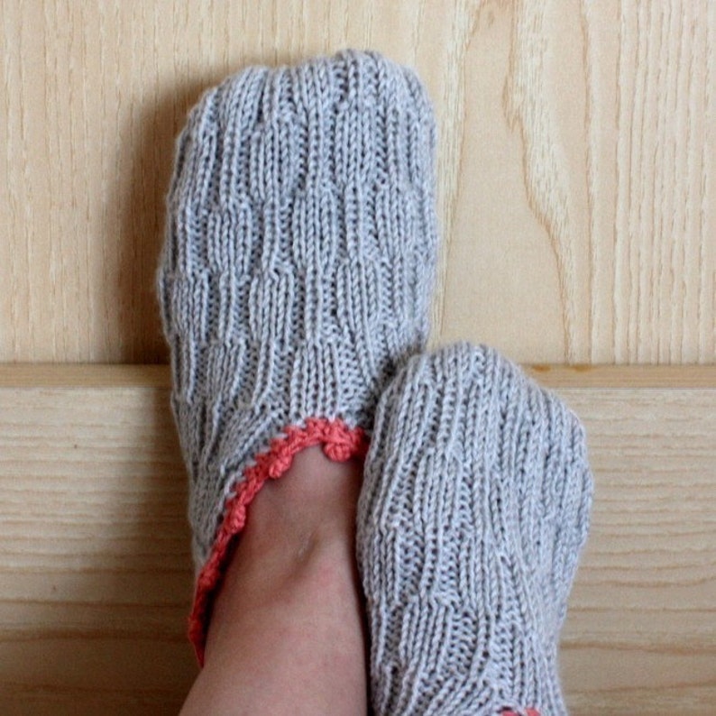 knitted slipper pattern with leather soles