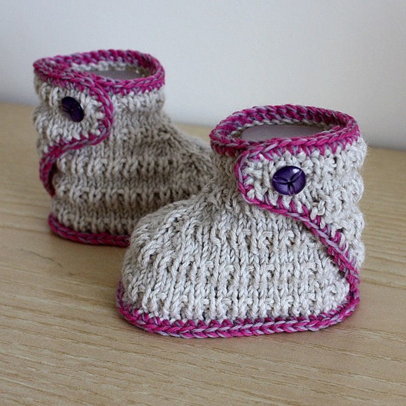 Kniting Pattern PDF file Stream Baby Booties sizes 0-6/6-12 months image 2