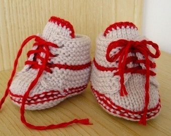 Knitting pattern (pdf file) - Baby Booties with LACE