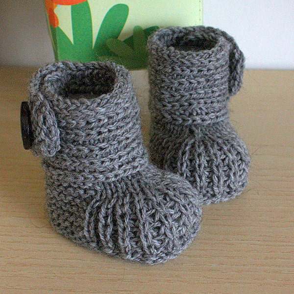 Knitting Pattern PDF File Soft Feet Baby Boots sizes 06/69/912