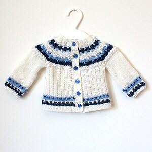 Knitting Pattern PDF file Baby Cardigan Color Work sizes 0 up to 2 years image 4
