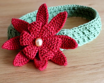 Knitting Pattern (pdf file) Pearl Flower/Headband/Brooch